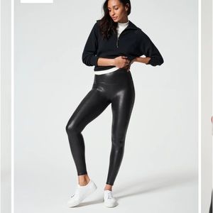 Spanx black faux leather leggings! XL great condition!